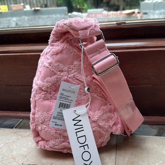 🆕 Wildfox Pink or Black textured denim crossover - Picture 4 of 4